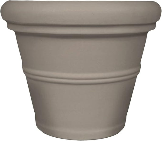 Tusco Products RR135SF Rolled Rim Garden Planter, 13.5-Inch, Safari