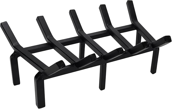 17 Inch Fireplace Grate Heavy Duty Solid Steel Fire Grate for Fire Pit Wood Log Rack Stove Firewood Holder for Indoor Hearth Outdoor Fire Pit Chimney Hearth Kindling Tool