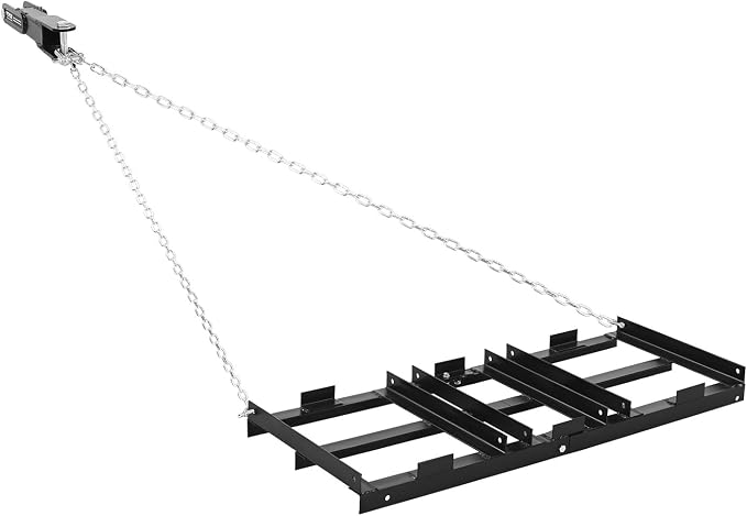 VEVOR Drag Harrow, 48 x 20 in, Tow-Behind Driveway Grader with Adjustable Width & 50lbs Load Capacity, Heavy Duty Lawn Leveling Rake, Galvanized Steel Gravel Driveway Drag, Fits ATVs UTVs Tractors