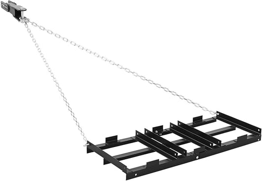 VEVOR Drag Harrow, 48 x 20 in, Tow-Behind Driveway Grader with Adjustable Width & 50lbs Load Capacity, Heavy Duty Lawn Leveling Rake, Galvanized Steel Gravel Driveway Drag, Fits ATVs UTVs Tractors