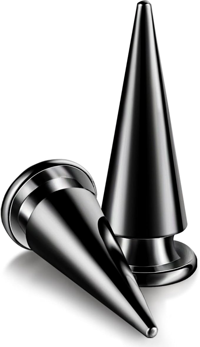 170 Pair Multiple Sizes Cone Spikes Screwback Studs for Clothing Large Medium Small Metal Tree Studs for Punk Rock Style Accessories DIY Leather Crafts Dog Collar(Black Nickle)