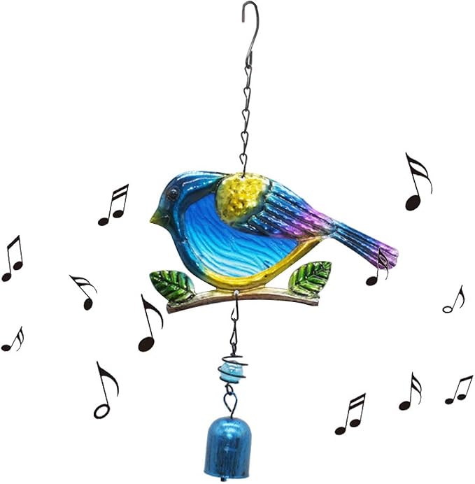 Bird Garden Wind Chime,Garden Chimes for Outside and Indoor,Creative Design Portable Metal Glass Wind Chime Suitable for Home Garden Decoration (A1)