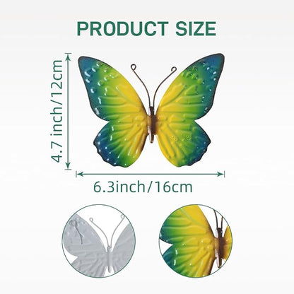 dreamskip Metal Butterfly Wall Decor Art, 4 Pack Colorful Metal Butterflies, Hand Painted for Garden, Yard, Fence, Patio, Living Room, Bedroom Decoration