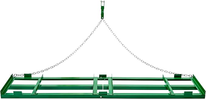 VEVOR Drag Harrow, 8 ft Heavy Duty Tow Behind Drag Harrow with Adjustable Bars & 72 in Chain, Driveway Grader Landscape Rake for ATV, UTV, Tractor, Mower Tow Behind Yard Lawn Leveling Tool