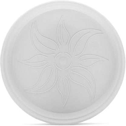 Mintra Garden Pots, 4 Pack Bulk Plastic Plant Pots with Drainage Tray, Round Indoor & Outdoor Decorative Planters with Drain Holes for Flowers, Herbs & Plants, 17cm Diameter – White, 6.6 in