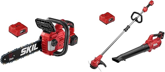 SKIL PWR CORE 20V Chainsaw & String Trimmer/Leaf Blower Kit with Battery & Charger