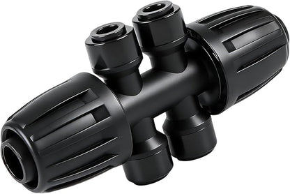 RedChili 8 Pcs Quick Connect 1/2" to 1/4" Drip Irrigation Fittings, Dripline 1/2 Inch (1/2" ID x0.6-0.65" OD) To 1/4 Inch Reducing Tee Adapter Drip Tubing 1/2" to 1/4" Irrigation 6 Way Connectors