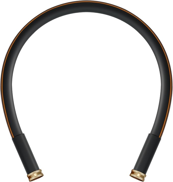 Atlantic 3 ft Female to Female Garden Hose, Black 5/8" Leader Water Hose | Perfect for Hose Reels & Dehumidifiers – with Solid Brass Connectors