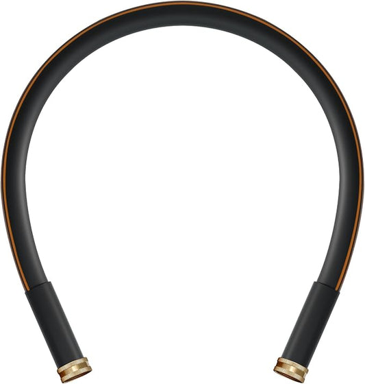 Atlantic 3 ft Female to Female Garden Hose, Black 5/8" Leader Water Hose | Perfect for Hose Reels & Dehumidifiers – with Solid Brass Connectors