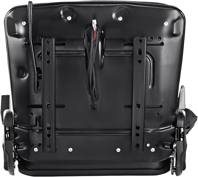 VEVOR Universal Forklift Seat, Tractor Seat with Adjustable Backrest & Safety Belt, Secure Micro Switch Design, Wear-Resistant PVC Mower Seat for Tractor Excavator, Skid Loader