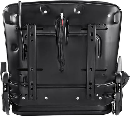 VEVOR Universal Forklift Seat, Tractor Seat with Adjustable Backrest & Safety Belt, Secure Micro Switch Design, Wear-Resistant PVC Mower Seat for Tractor Excavator, Skid Loader