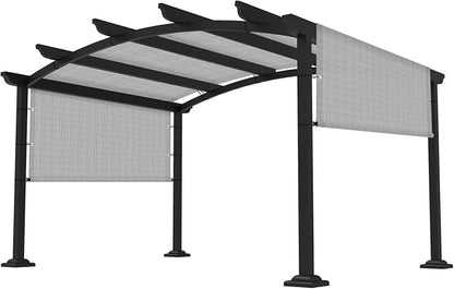 6' × 24' Pergola Shade Cover Universal Replacement Canopy Cover Outdoor Durable Fabric Sun Shade Cloth for Deck Patio Porch Backyard Gazebo with Grommets & Weighted Rods, Light Gray