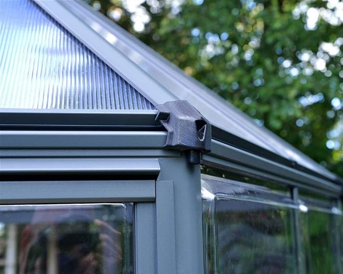 Palram - Canopia Oasis Hex 7' x 8' Polycarbonate Aluminum Greenhouse, Gray | Outdoor Backyard Home Garden Walk-In DIY Kit, Twin-Wall UV Protected, Heavy-Duty Aluminum Frame, Lockable Door, Roof Vent