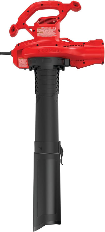 CRAFTSMAN 3-in-1 Leaf Blower, Vacuum and Mulcher, Backpack Blower Up to 260 MPH, 12 Amp, Corded Electric Leaf Collector (CMEBL7000)