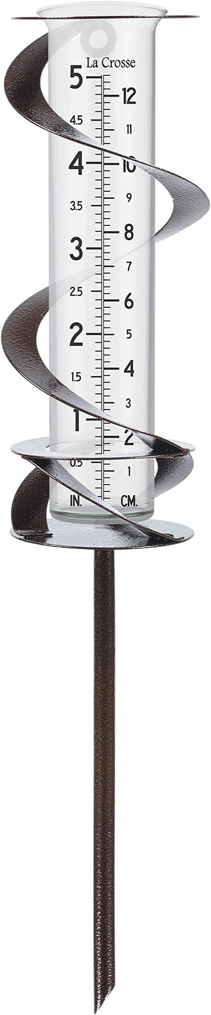 La Crosse 704-56357-INT Helix Spiral Metal Rain Gauge