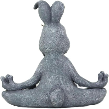 Meditating Rabbit Statue Buddha, Zen Rabbit, Zen Garden Rabbit Figurines for Home and Garden Decor, Rabbit Decorations Gift Ideas for Desk Office Bedroom Outdoor Yard Lawn (Rabbit)