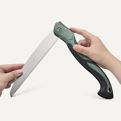 Amazon Basics Pruning Saw with 3-Sided Teeth, 10" Folding Blade, Hand Saws for Tree Trimming and Wood Cutting