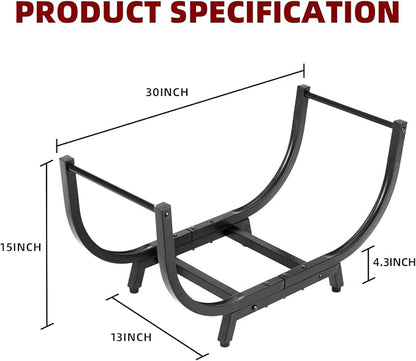 DNKMOR 30INCH Firewood Rack for Outdoor&Indoor,Heavy Duty Stable Log Holder for Fireplace Wood,Durable Metal Wood Storage Rack