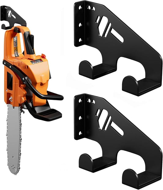 XZHXFX Chainsaw Hanger Wall Mount - Heavy Duty Chainsaw Holder for Garage Organization, Storage Shed Organizer, Chainsaw Rack with Protective Pad, Garage Tools, 2 Pack