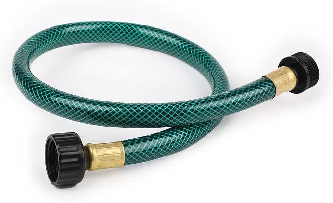 Garden Hose Leakproof for Gardener: 1/2” PVC Water Hoses with GHT Fittings - 2 FT No Kink and Flexible for Outdoor | Compact Close Reach For Home Gardeners Watering Patio Planters, Garden Beds And Hose Reel Setups
