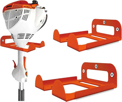 Weed Eater Hanger, Heavy Duty Trimmer Wall Mount Rack for Garage Tool Storage, Metal Weed Wacker Holder Organizer for Grass Trimmer, Blower & Garden Power Tools, Shed Wall Mount Bracket(Orange-2pack)