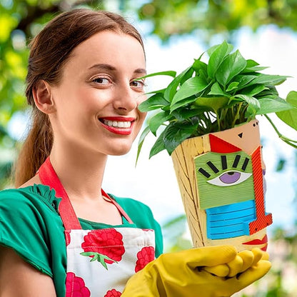 Midogaigai Abstract Face Planters Pots Head,Unique Head Planter for Indoor Plants,Funny Face Flower Pot,Colorful Plant Pots for Outdoor Garden Decor and Home Art Decoration(Eclectic)