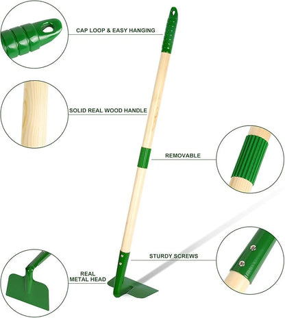 Kids Gardening Tools Set - 10Pcs Wheelbarrow Outdoor Yard Toys, Ages 3+ | Real Shovel Rake Hoe and Leaf Rake, Outdoor yard Play, Digging Weed Garden Educational Toys, Gift for Toddler Boys & Girls