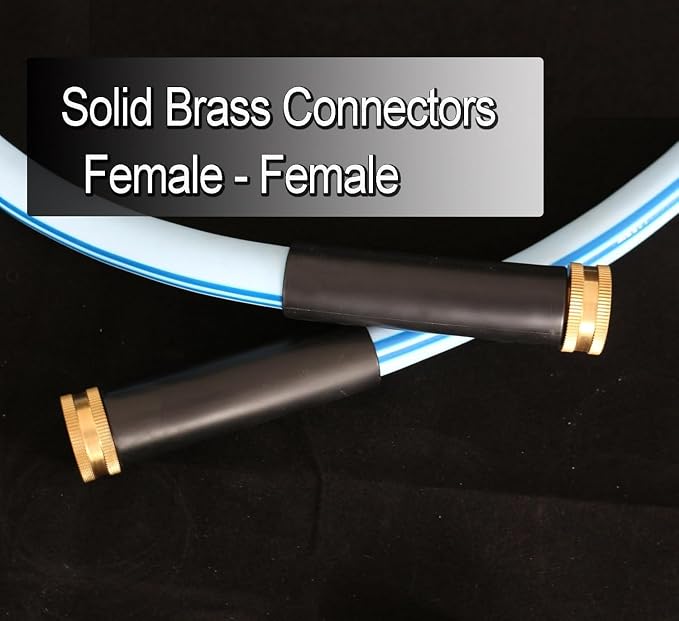 Atlantic 6 ft Female to Female Garden Hose, Blue 5/8" Leader Water Hose | Perfect for Hose Reels & Dehumidifiers – with Solid Brass Connectors