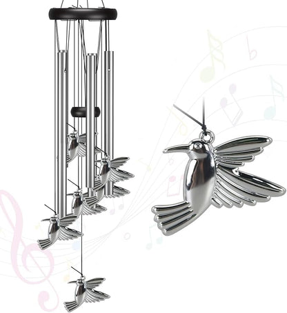 Virekm Windchimes,Hummingbird Wind Chimes for Outside,Bird Wind Chime Outdoors Clearance Sympathy Memorial Gift Windchimes for Patio Decoration, Garden Decor. Zen Garden Decor（Hummingbird）