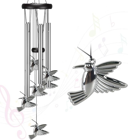 Virekm Windchimes,Hummingbird Wind Chimes for Outside,Bird Wind Chime Outdoors Clearance Sympathy Memorial Gift Windchimes for Patio Decoration, Garden Decor. Zen Garden Decor（Hummingbird）