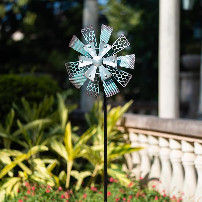 Viveta Metal Wind Spinners Outdoor, 13" Kinetic Wind Spinner | Garden Windmill for Outdoor Patio Yard Decor