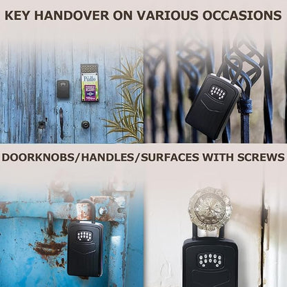 Smart Lock Box for Key with Code, Bluetooth APP Control Key Box Wall Mount and Hanging 2 Install Ways, Digital Lockbox for Keys Outdoor, Hide a Key Outside