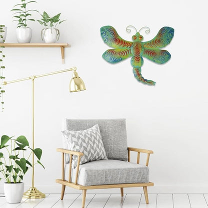 dreamskip 26" Metal Dragonfly Outdoor Wall Decor, Large 3D Wall Art for Yard Patio Fence Decoration, Garden Wall Decor Gift for Mom Women (Bronze)