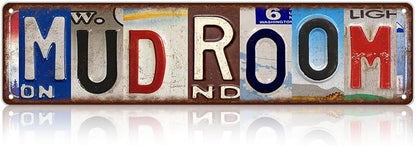 Vintage Mud Room Street Sign Wall Decor Metal Tin Signs