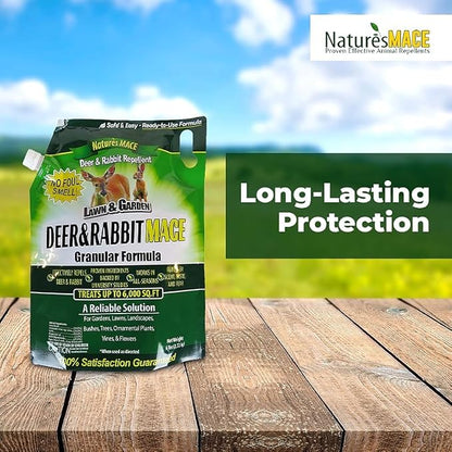 Nature's MACE Deer and Rabbit Granular Repellent, 75 lb, Repel Deer from Your Garden, Yard, Landscape, Flowers, Create a Deer Free Barrier, Deer Deterrent Granules, People and Pet Safe Granules