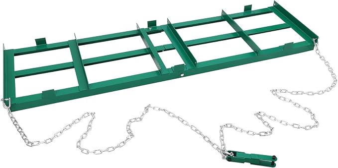 Towallmark 72”Lawn Leveling Rake & Driveway Drag Harrow - Heavy-Duty Tow - Behind Tool with 4FT Reinforced Chain - for ATV, UTV, Tractor, Mower - Gravel, Soil, Yard & Landscape Grading