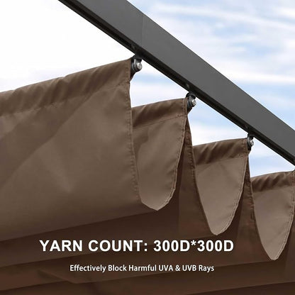 Pergola Shade Cover Replacement Canopy Top Compatible with 10 X 10 ft 6-Bar Pergola Frames - Brown (Canopy Size 116" W x 95" L, Canopy Top Only)