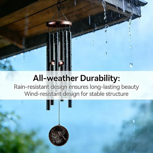Wind Chimes for Outside, Vintage Hummingbird Deep Tone Wind Chime, Large Outdoor Hanging Decor for Patio Porch Balcony Garden, Gifts for Women Mom Grandma (32” Hummingbird)