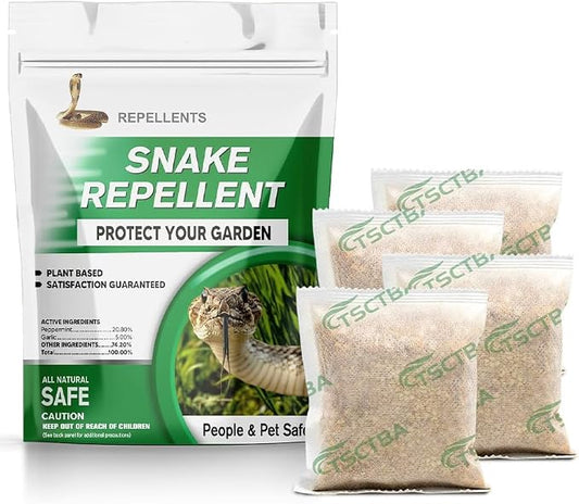 Snake Repellent for Yard, Snake Away Repellent for Garden/Lawn, Snake Deterrent Outdoor, Backyard Snake Repellent, Covers 120 Sq Ft, Lasts Up to 60 Days, 4 Packs/Bag