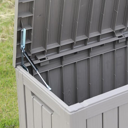 BTEXPERT 80 Gallon Deck Box Outdoor Storage Container with Steel Insert for Patio Furniture Garden Tools Cushions Pool Supplies Sports Equipment Waterproof Lockable UV Resistant Resin
