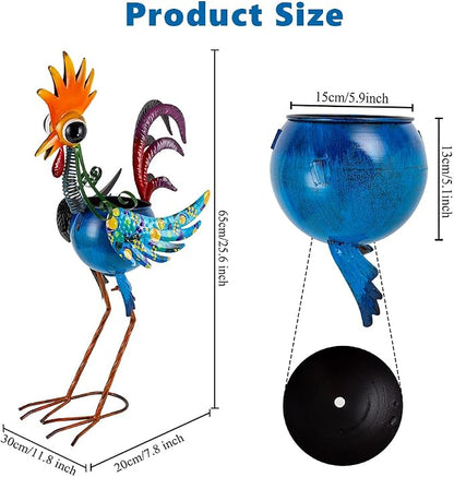 Planters for Outdoor Plants,25.6 Inch Tall Metal Yard Rooster Decor for Outdoor Plants, Weather-Resistant Flower Pots for Garden Patio Porch Decor
