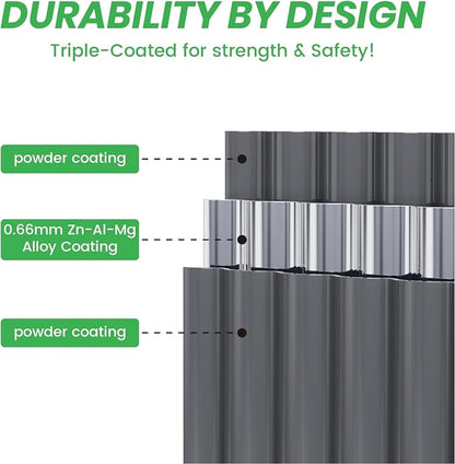 Raised Garden Bed Kit 8×2×1.4 FT Magnesium-Aluminum-Zinc Stainless Steel Metal Planter Box for Planting Outdoor Plants Vegetables (Gray)