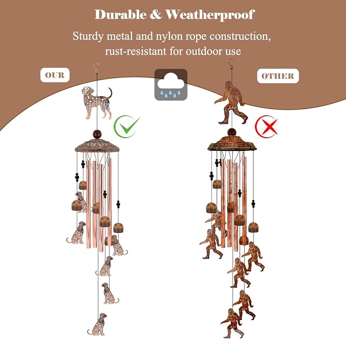 Labrador Wind Chimes for Outside, Labrador Windchimes Gifts for Grandma/Women Birthday Gifts,Outdoor/Indoor Metal Wind Chime for Garden,Home, Lawn, Porch, Yard (35")