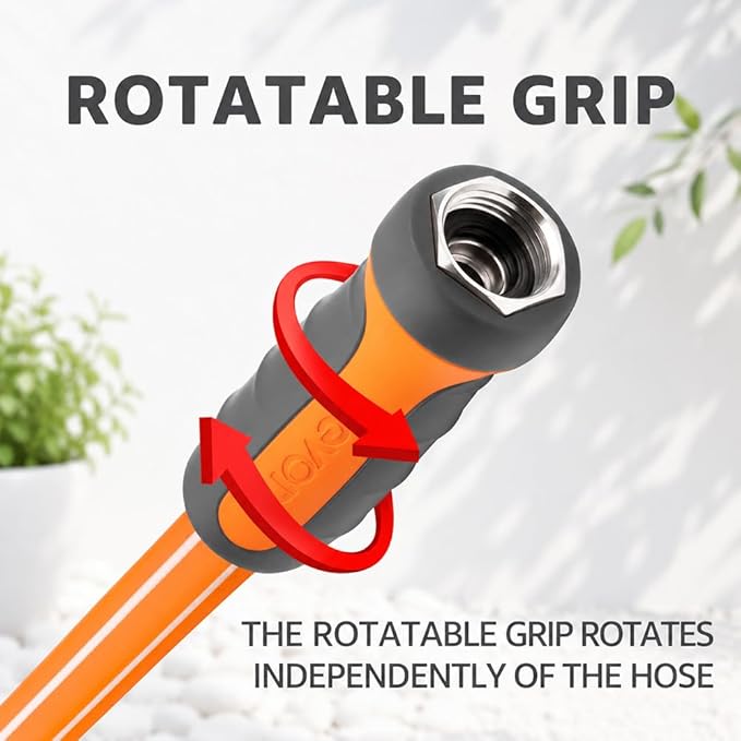 FEVONE Heavy Duty Garden Hose 80 ft, Hybrid Polymer Water Hose | Flexible, Leak-Free, Lightweight, 5/8 ID, 600 PSI, 3/4 GHT Aluminum Fittings with Swivel Handles