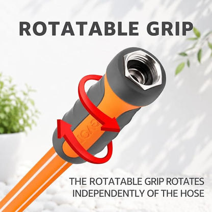 FEVONE Heavy Duty Garden Hose 12 ft, Hybrid Polymer Water Hose | Flexible, Leak-Free, Lightweight, 5/8 ID, 600 PSI, 3/4 GHT Aluminum Fittings with Swivel Handles