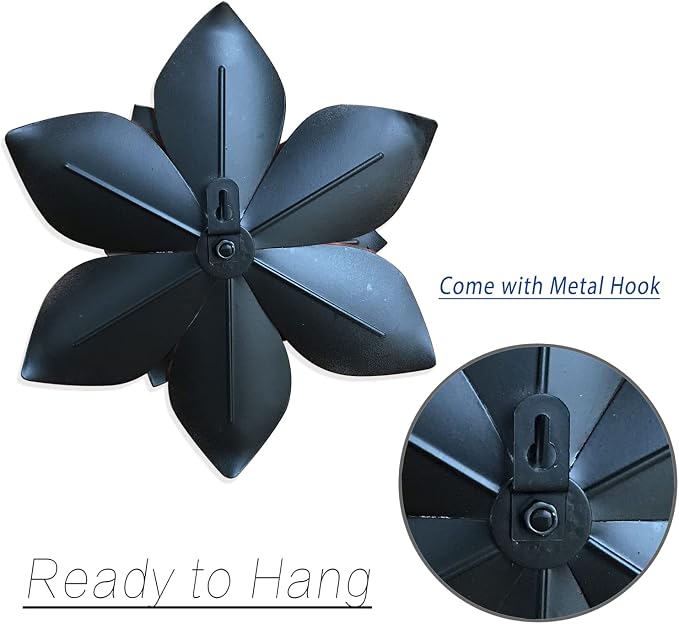 Metal Flower Wall Art Decor, 10“ Rustic Modern Floral Sculpture, Distressed Iron Wall Hanging Home Decoration Accent Artworks for Indoor Kitchen Bedroom Living Room Office Outdoor Garden Patio | Distressed Iron Wall Hanging,Home Decoration Accent Artwo...