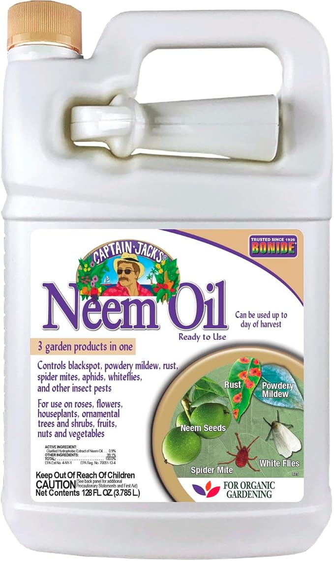 Bonide Captain Jack's Neem Oil, 128 oz Ready-to-Use, Multi-Purpose Fungicide, Insecticide and Miticide for Organic Gardening | Multi-Purpose Fungicide, Insecticide and Miticide for Organic Gardening