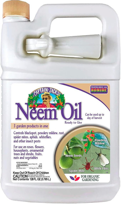 Bonide Captain Jack's Neem Oil, 128 oz Ready-to-Use, Multi-Purpose Fungicide, Insecticide and Miticide for Organic Gardening | Multi-Purpose Fungicide, Insecticide and Miticide for Organic Gardening