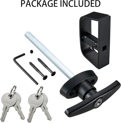 CZC AUTO Shed Door Latch T-Handle Lock Kit, 4 1/2" Stem, Suitable for Gate, Barn, Garage, Chicken Coop Door Lock, 4 Keys