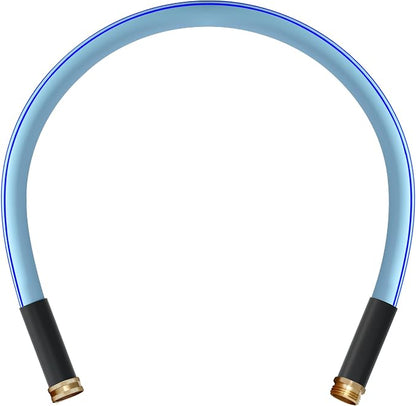 Atlantic Heavy Duty Garden Hose 5/8 Inch x 3 Foot Blue Color, Short Connection Leader Hose with Male-Female Connectors (3FT)